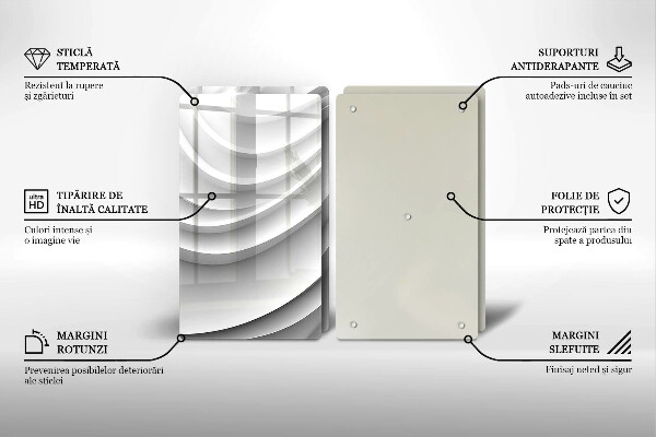 Kuchynská doska veľká zo skla Geometrické čiary