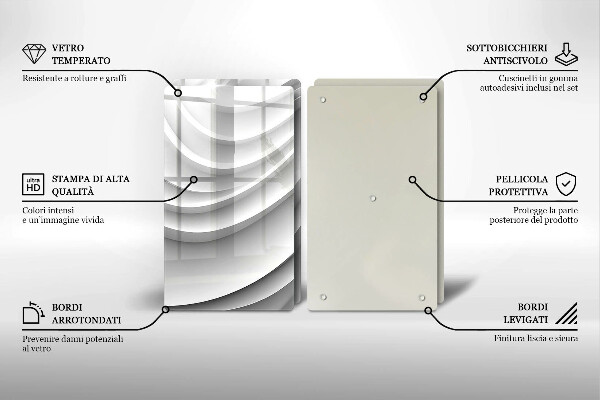 Kuchynská doska veľká zo skla Geometrické čiary