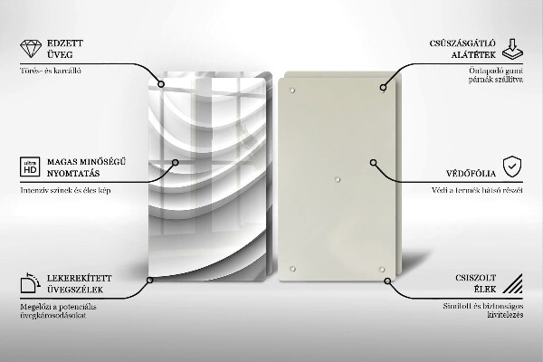 Kuchynská doska veľká zo skla Geometrické čiary