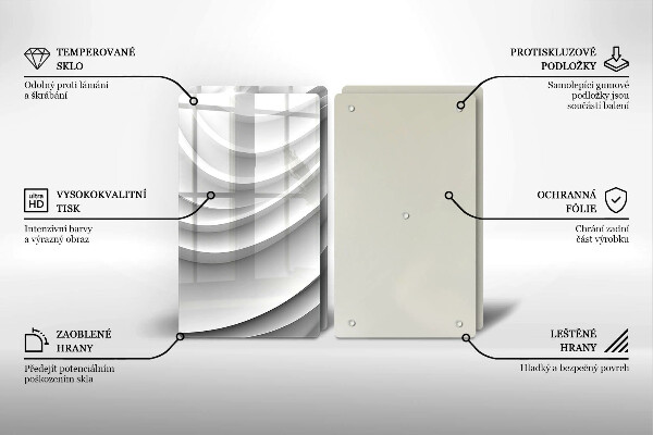 Kuchynská doska veľká zo skla Geometrické čiary