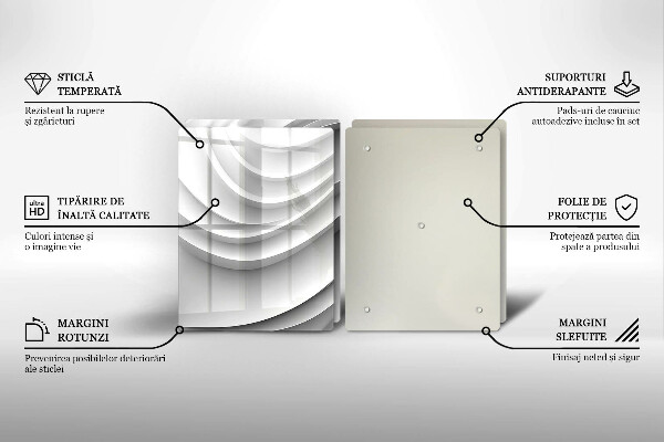 Kuchynská doska veľká zo skla Geometrické čiary