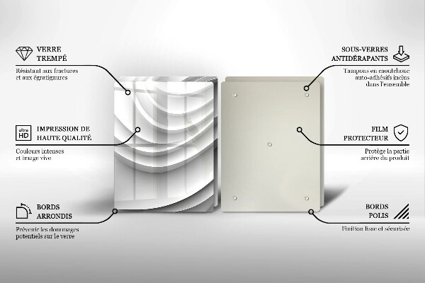Kuchynská doska veľká zo skla Geometrické čiary