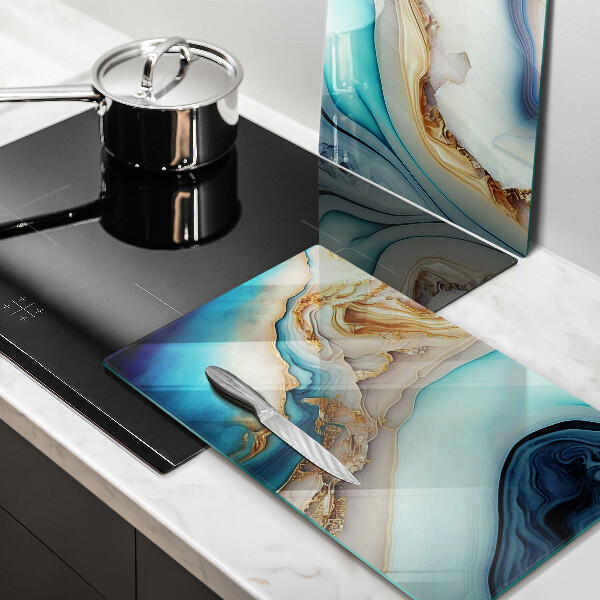 Kuchynská doska veľká zo skla Viacfarebný mramor