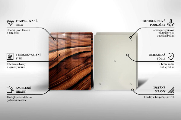 Kuchynská doska veľká zo skla Drevená konštrukcia