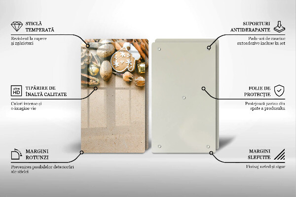 Kuchynská doska veľká zo skla vianočné dekorácie