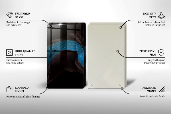 Kuchynská doska veľká zo skla Hviezdna obloha