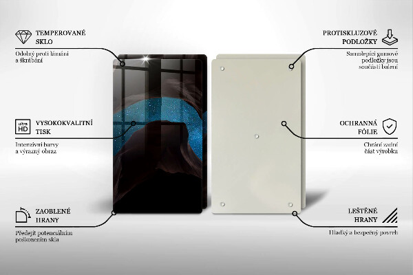 Kuchynská doska veľká zo skla Hviezdna obloha