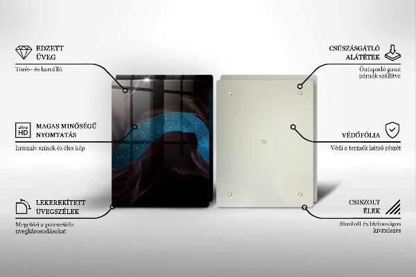 Kuchynská doska veľká zo skla Hviezdna obloha