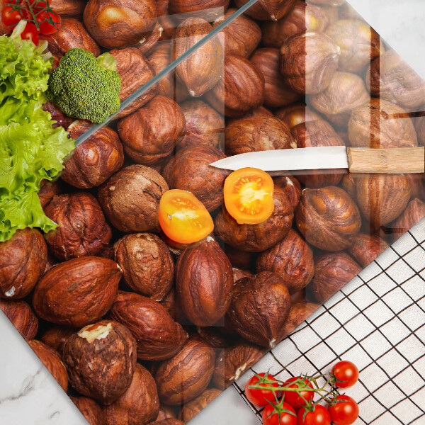 Kuchynská doska veľká zo skla Lieskové oriešky