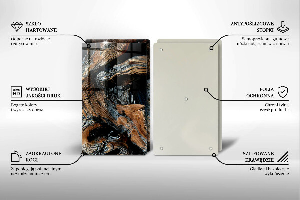 Kuchynská doska veľká zo skla Abstraktný vzor