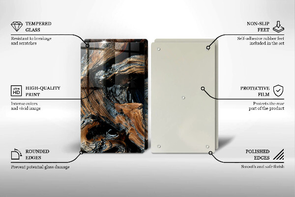 Kuchynská doska veľká zo skla Abstraktný vzor