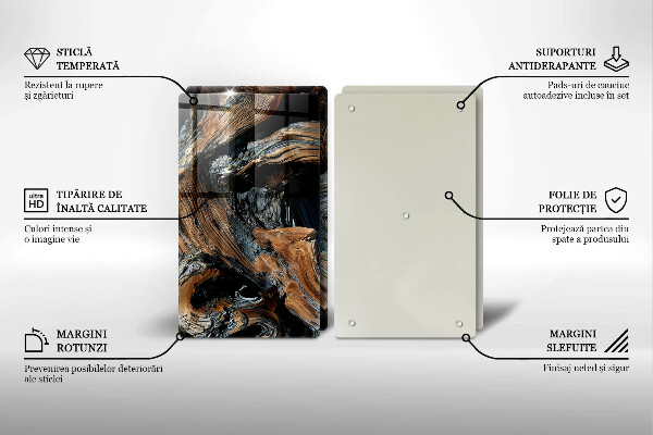 Kuchynská doska veľká zo skla Abstraktný vzor
