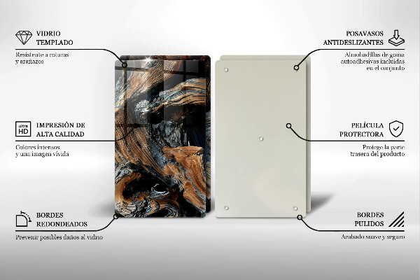 Kuchynská doska veľká zo skla Abstraktný vzor