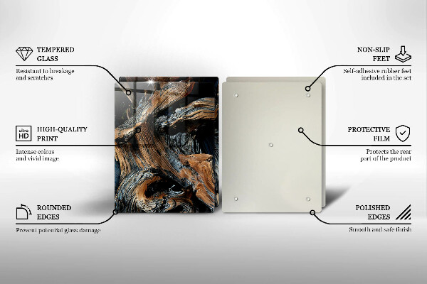 Kuchynská doska veľká zo skla Abstraktný vzor