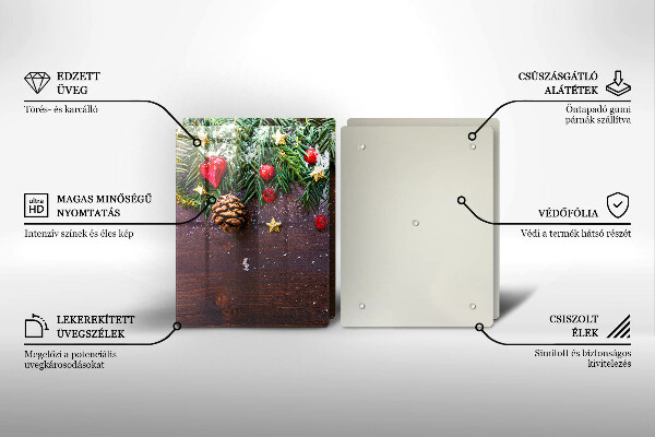 Kuchynská doska veľká zo skla Vianočná výzdoba