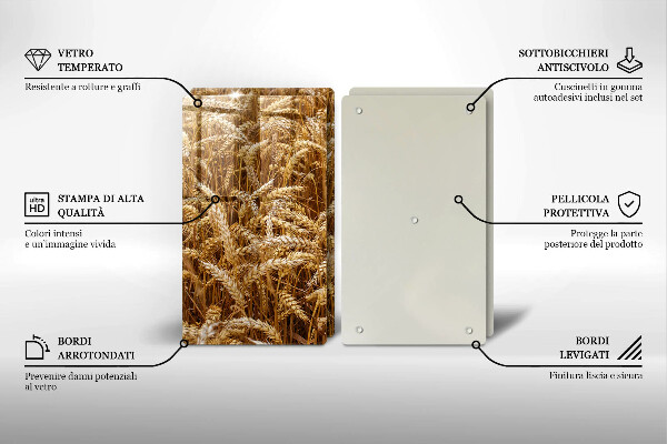 Kuchynská doska veľká zo skla Pole obilia