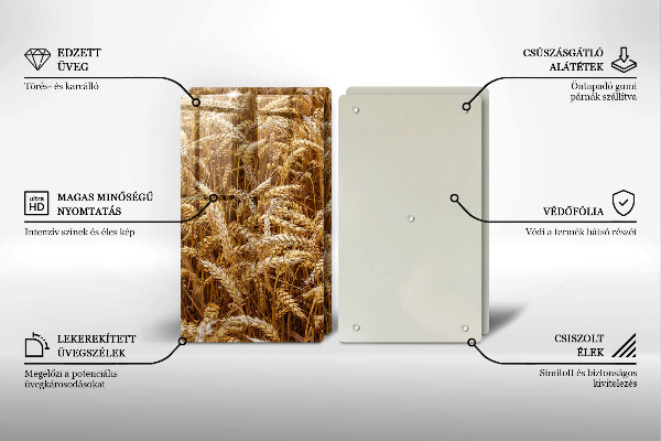 Kuchynská doska veľká zo skla Pole obilia