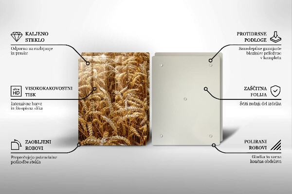 Kuchynská doska veľká zo skla Pole obilia