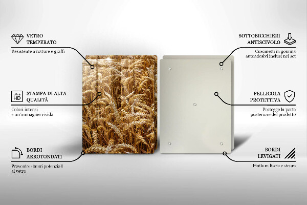 Kuchynská doska veľká zo skla Pole obilia