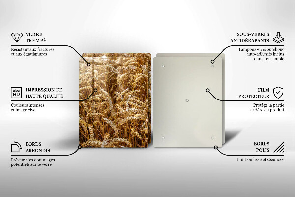 Kuchynská doska veľká zo skla Pole obilia