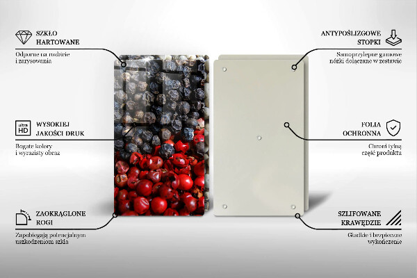 Kuchynská doska veľká zo skla Čierne korenie