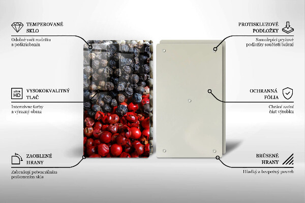 Kuchynská doska veľká zo skla Čierne korenie