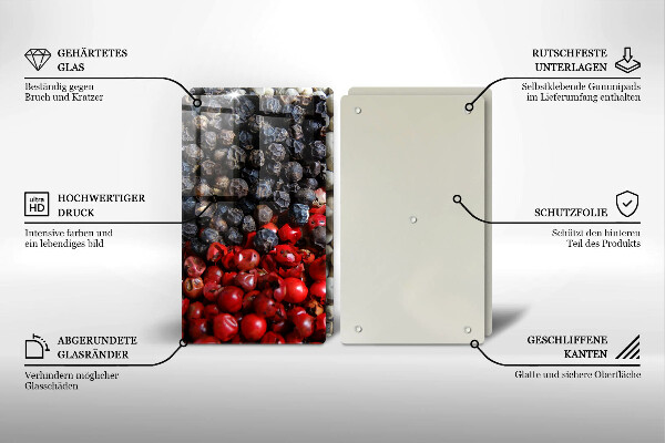 Kuchynská doska veľká zo skla Čierne korenie