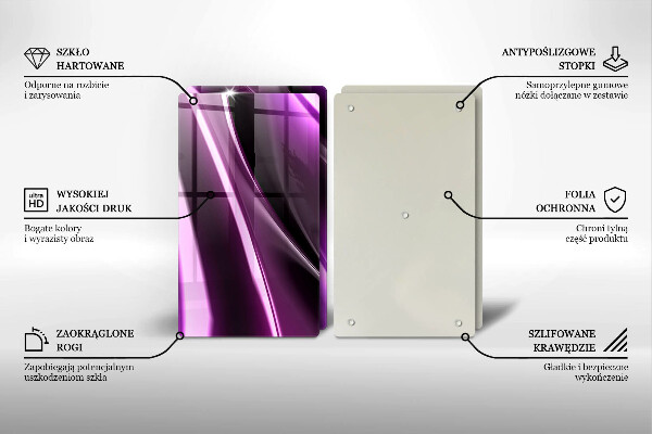 Kuchynská doska veľká zo skla Fialová abstrakcia