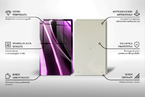 Kuchynská doska veľká zo skla Fialová abstrakcia