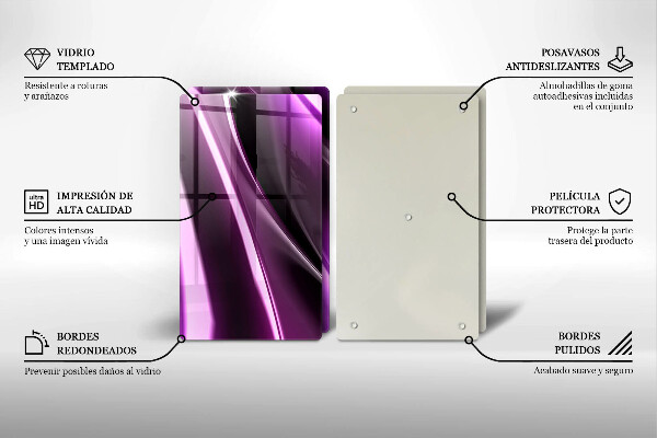 Kuchynská doska veľká zo skla Fialová abstrakcia