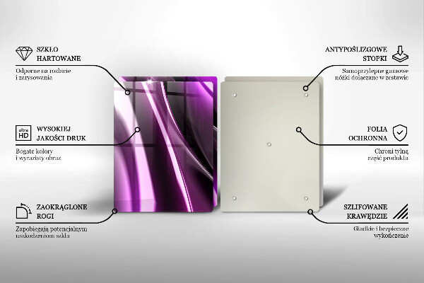 Kuchynská doska veľká zo skla Fialová abstrakcia