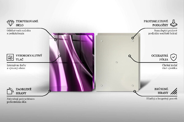 Kuchynská doska veľká zo skla Fialová abstrakcia