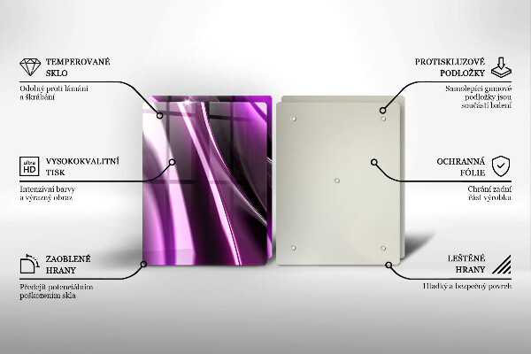 Kuchynská doska veľká zo skla Fialová abstrakcia