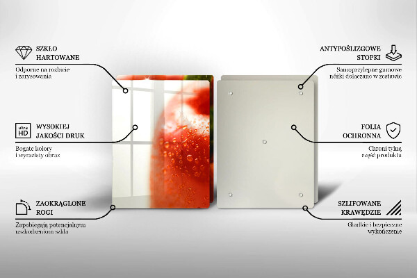 Kuchynská doska veľká zo skla paprika