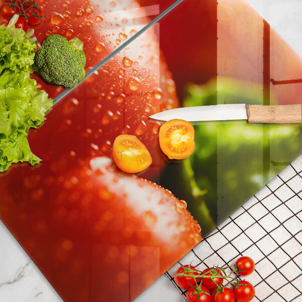 Kuchynská doska veľká zo skla paprika