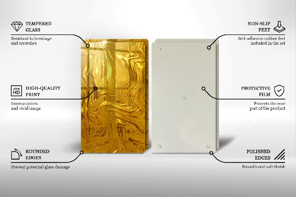 Kuchynská doska veľká zo skla Zlatá textúra