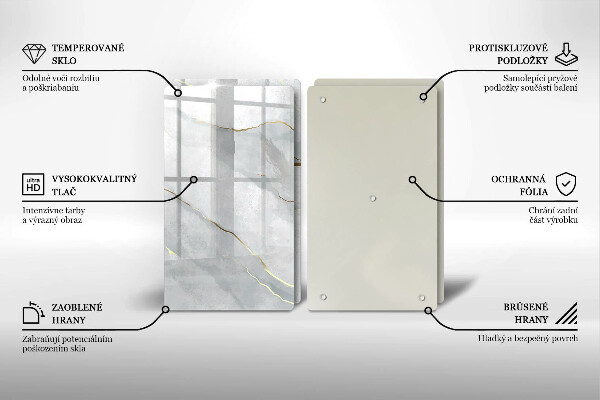 Kuchynská doska veľká zo skla Textúra kameňa