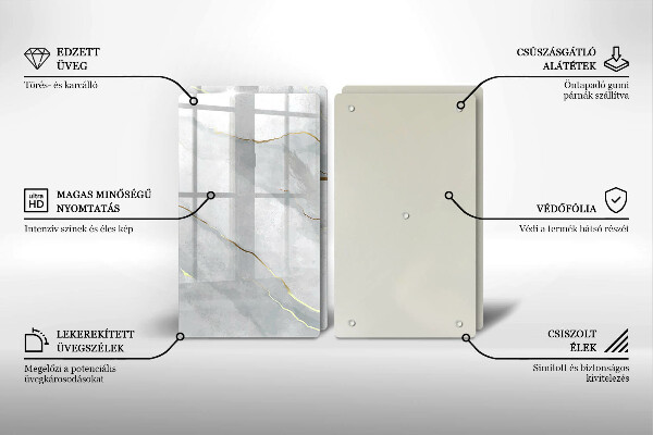 Kuchynská doska veľká zo skla Textúra kameňa