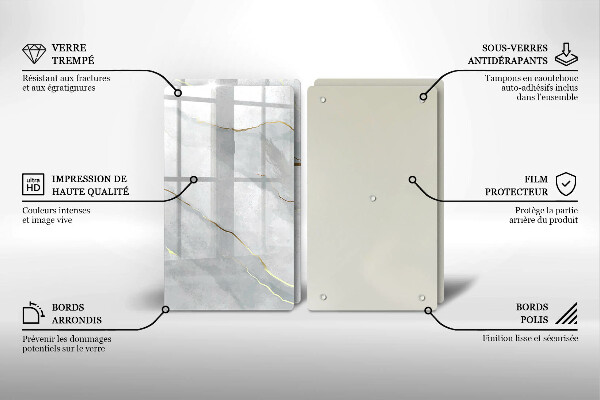 Kuchynská doska veľká zo skla Textúra kameňa