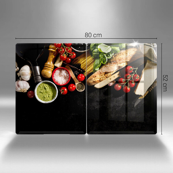 Kuchynská doska veľká zo skla Talianske prísady a koreniny