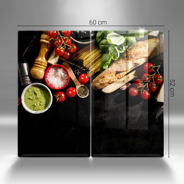 Kuchynská doska veľká zo skla Talianske prísady a koreniny
