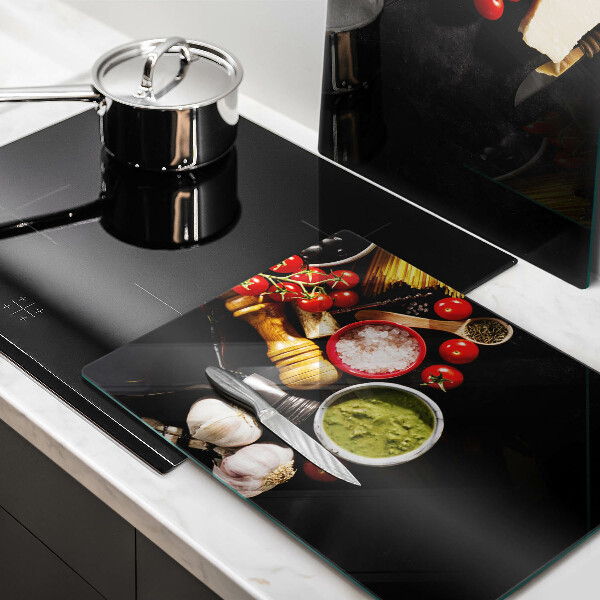 Kuchynská doska veľká zo skla Talianske prísady a koreniny