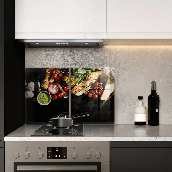 Kuchynská doska veľká zo skla Talianske prísady a koreniny