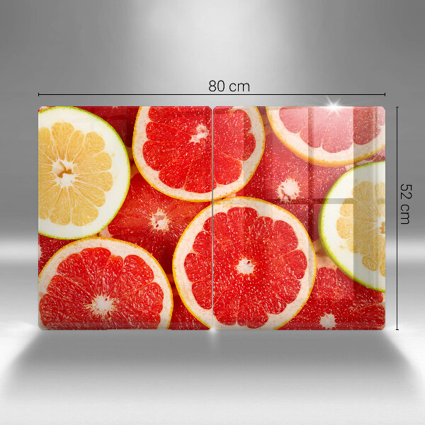 Kuchynská doska veľká zo skla Plátky grapefruitu