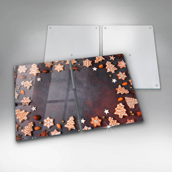 Kuchynská doska veľká zo skla Perníkové Vianoce