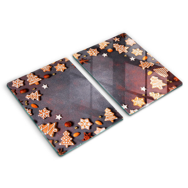 Kuchynská doska veľká zo skla Perníkové Vianoce