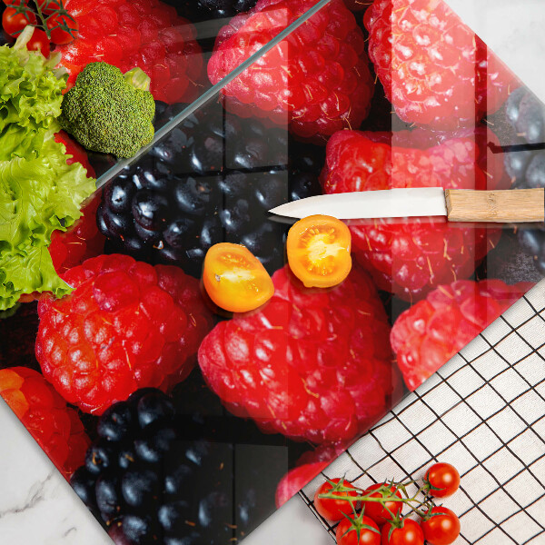 Kuchynská doska veľká zo skla Maliny a černice