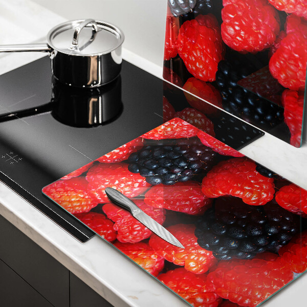 Kuchynská doska veľká zo skla Maliny a černice