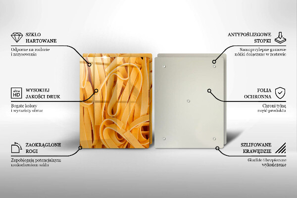 Kuchynská doska veľká zo skla Tagliatelle cestoviny
