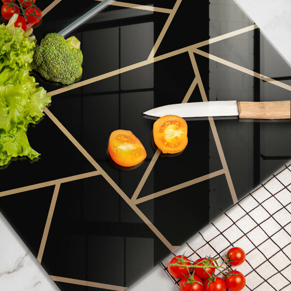 Kuchynská doska veľká zo skla Čierna abstrakcia